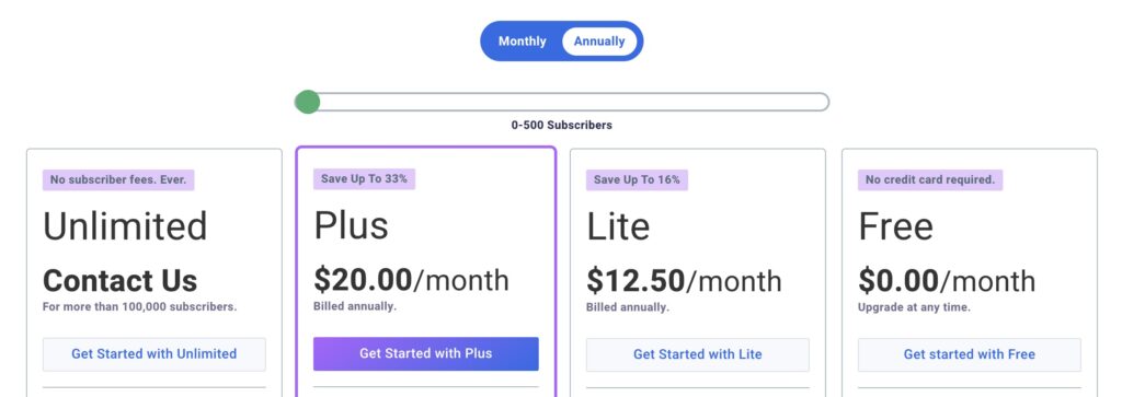 aweber pricing webflow email marketing
