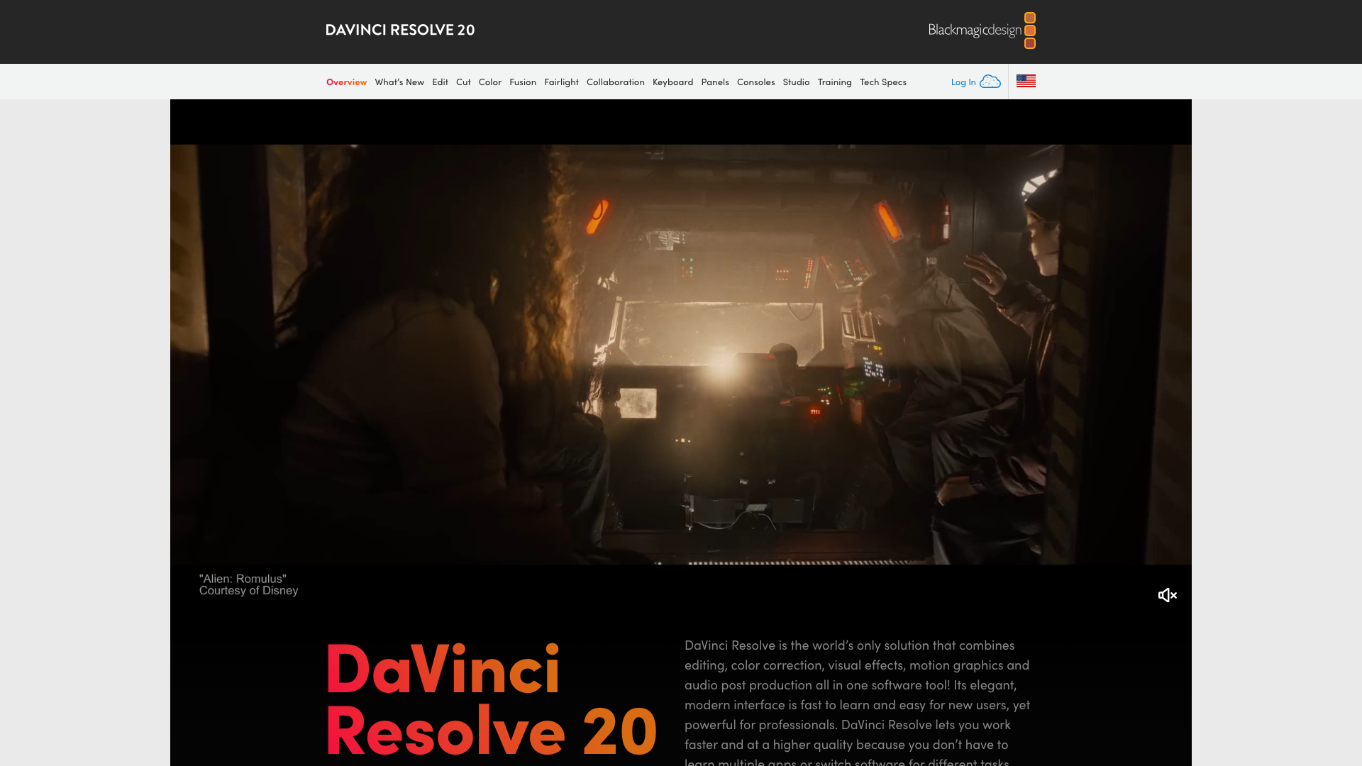 DaVinci Resolve homepage