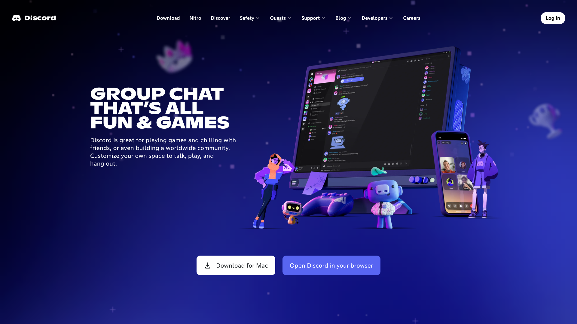 Discord homepage