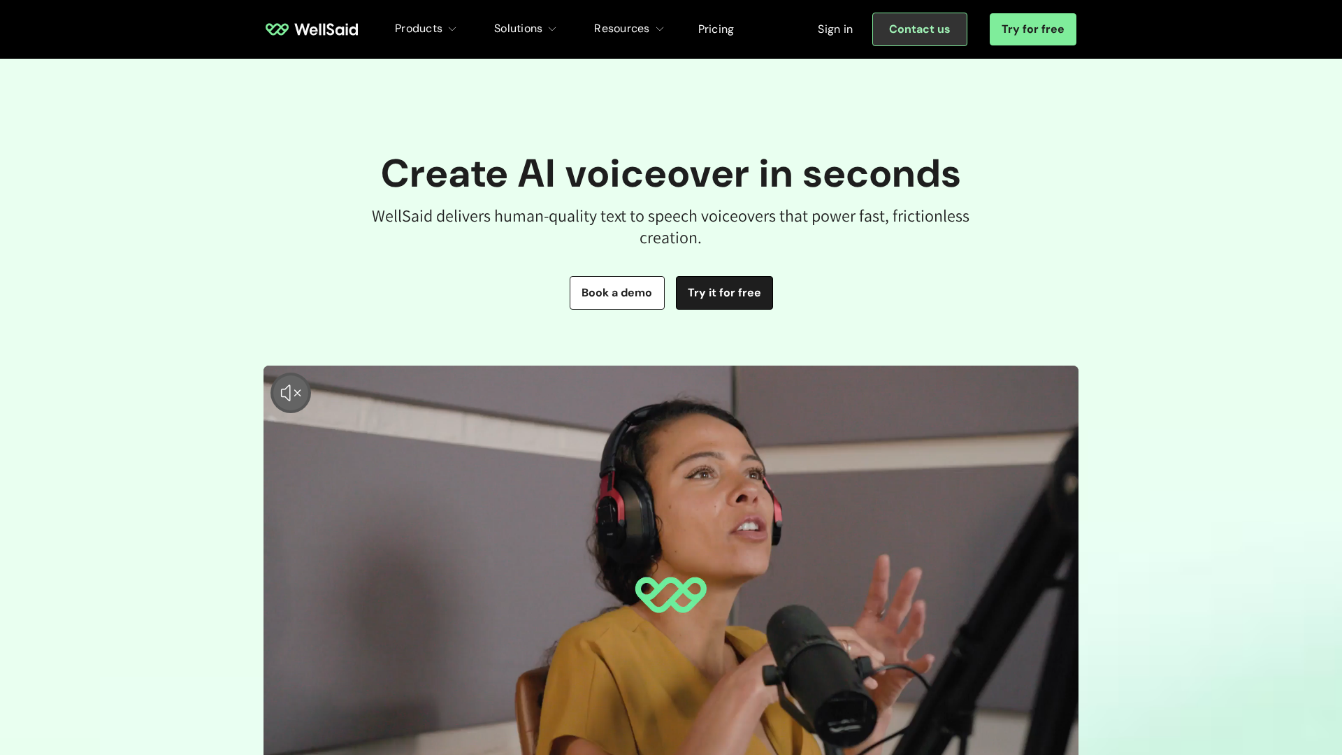 WellSaid Labs homepage